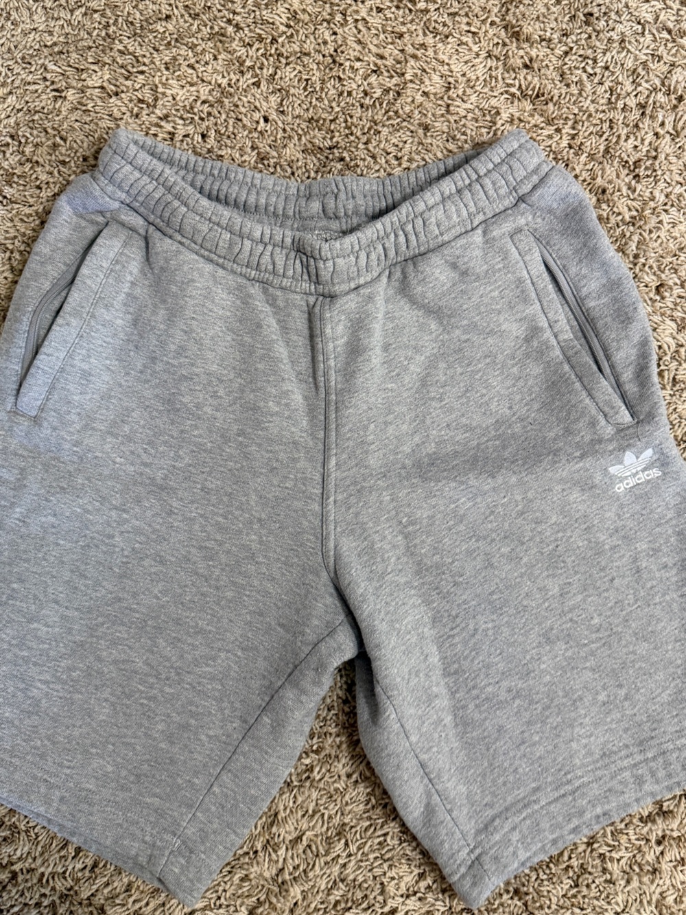 adidas Light Gray Fleece Shorts